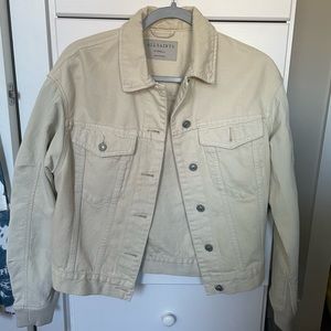 All Saints Cream Denim Bomber